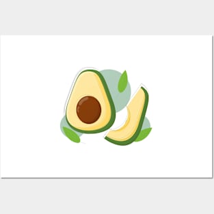 Fresh green avocado slices Posters and Art